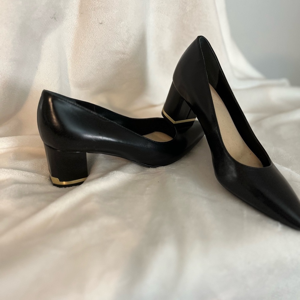 Calvin Klein Black Block Heel Pumps